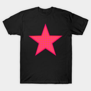 Pink and Orange Gingham Star T-Shirt